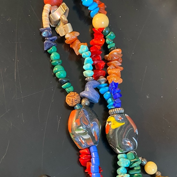 Artisan fetish genuine stone sterling necklace - Picture 4 of 8